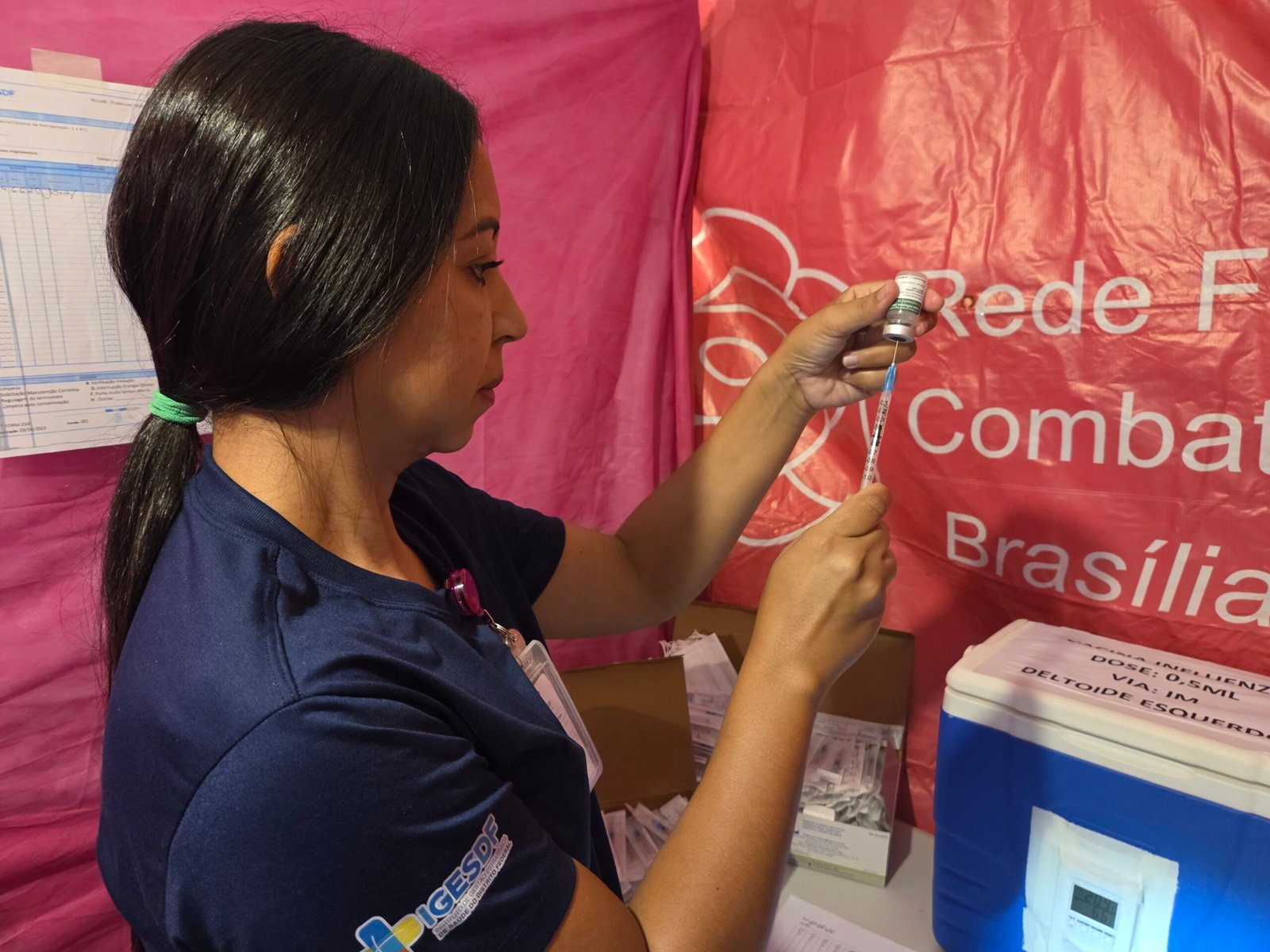 Hospital de Base promove vacinação contra influenza para trabalhadores até sexta-feira