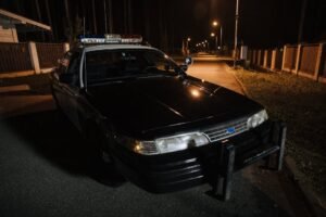 Viatura policial em patrulhamento urbano