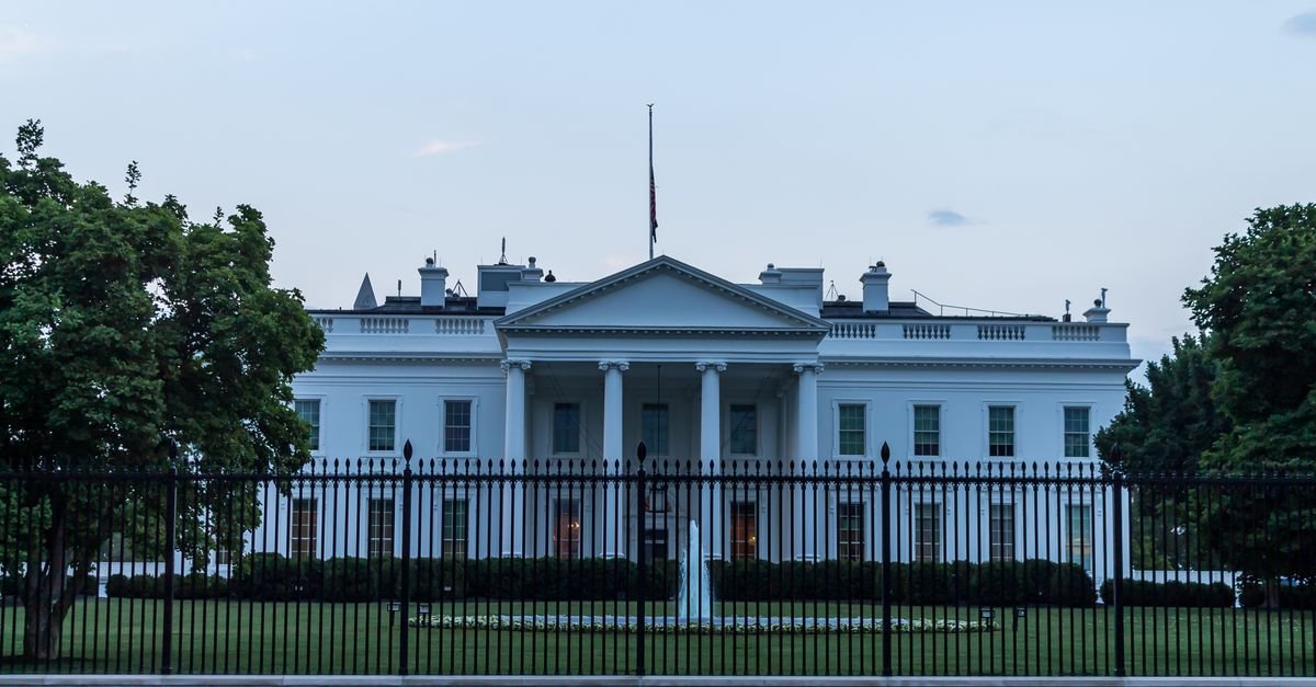 Fachada da Casa Branca, em Washington, no fim da tarde