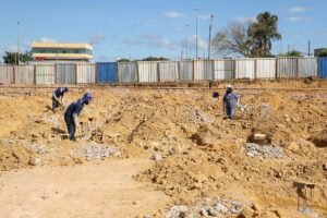 Obra de unidade de saúde em construção no Distrito Federal