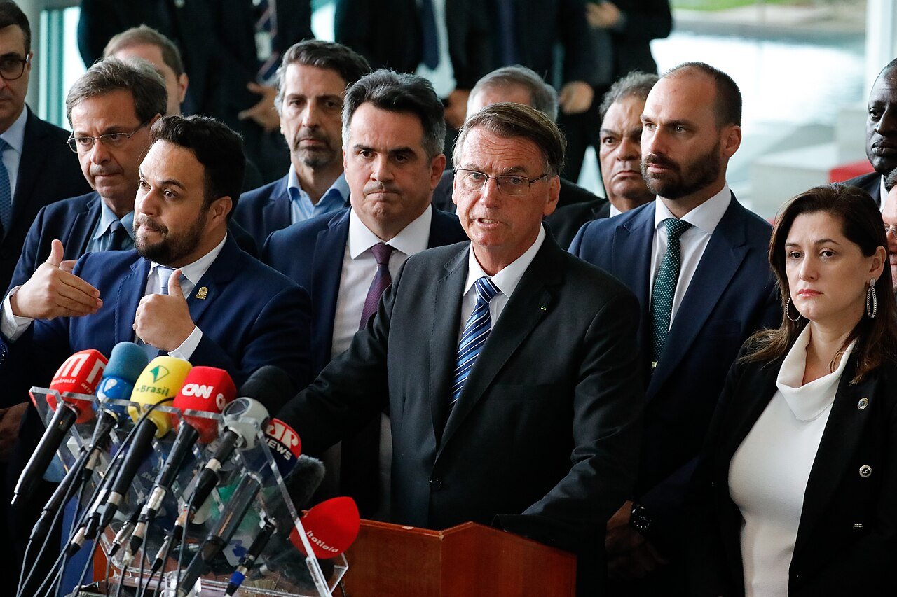 Jair Bolsonaro durante pronunciamento no Palácio do Planalto, em novembro de 2022