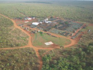 Vista aérea do acampamento militar do Campo de Instrução de Formosa, em Goiás