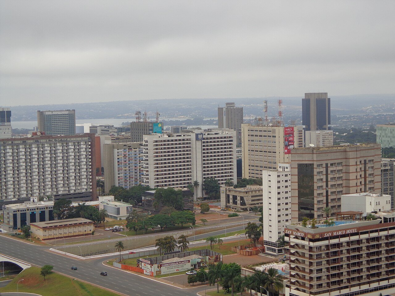 Vista aérea dos edifícios do Setor Comercial Sul, em Brasília