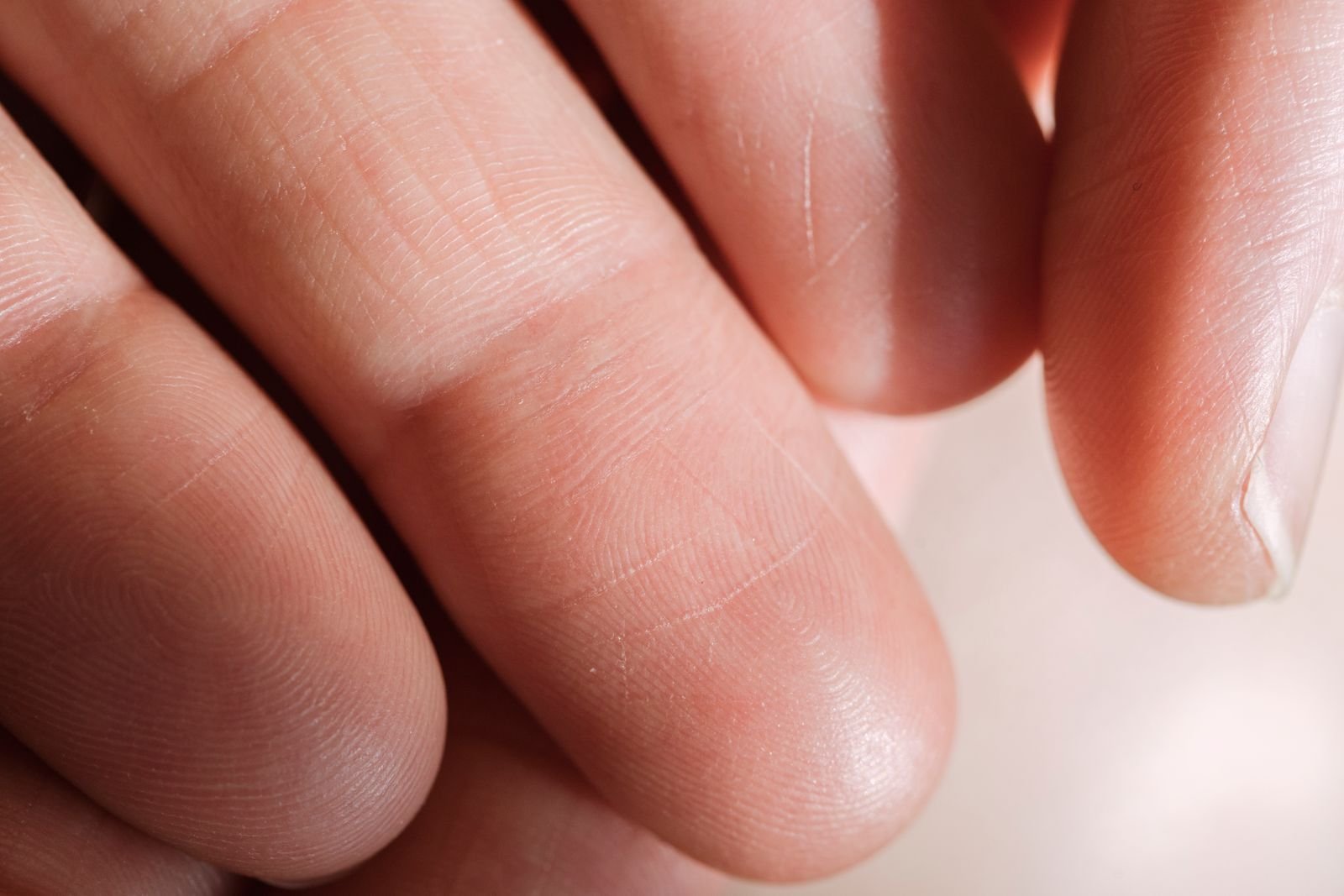Close das pontas dos dedos de uma mão, onde ficam as digitais usadas na biometria eleitoral