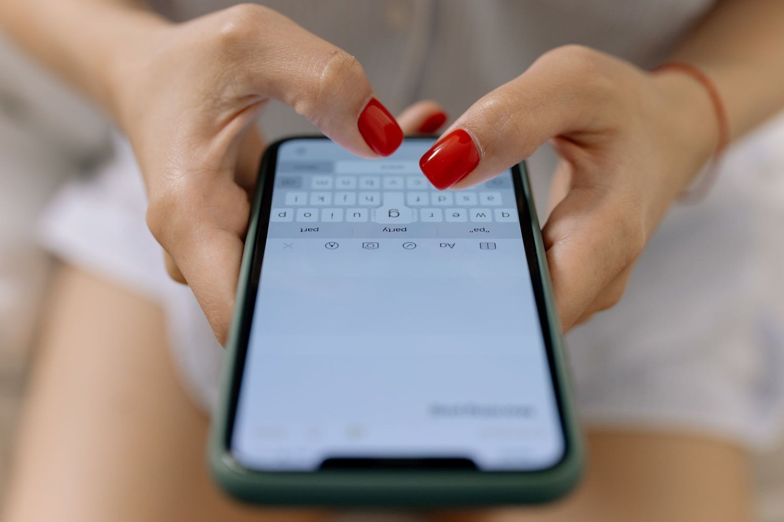 Mãos digitando em um celular, em foto de arquivo