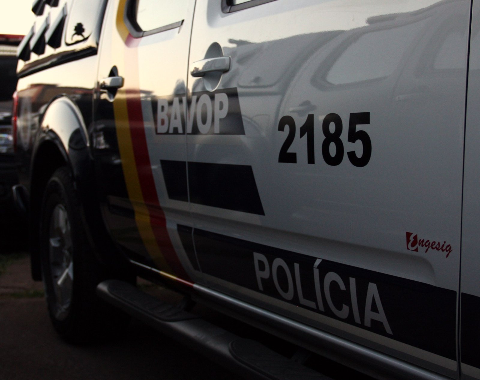 Lateral de uma viatura da Polícia Militar do Distrito Federal, do Batalhão de Aviação Operacional, em foto de arquivo